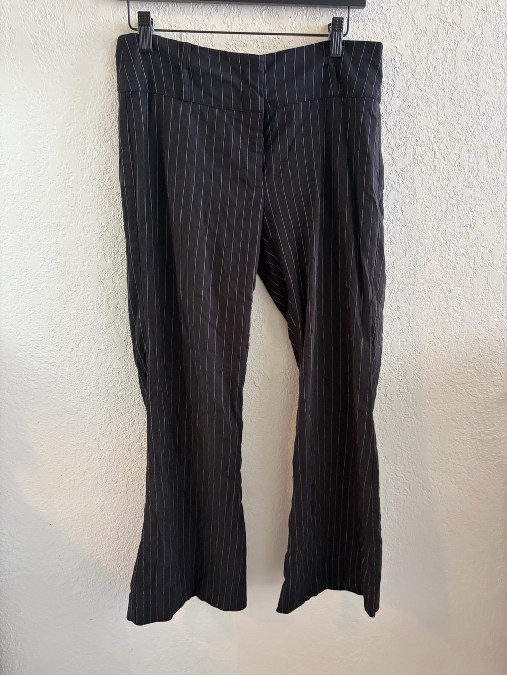 le chateau Black Pinstripe Trousers